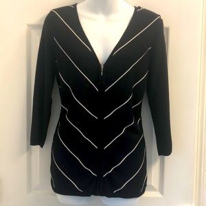 89 & Madison. Black and white knit top